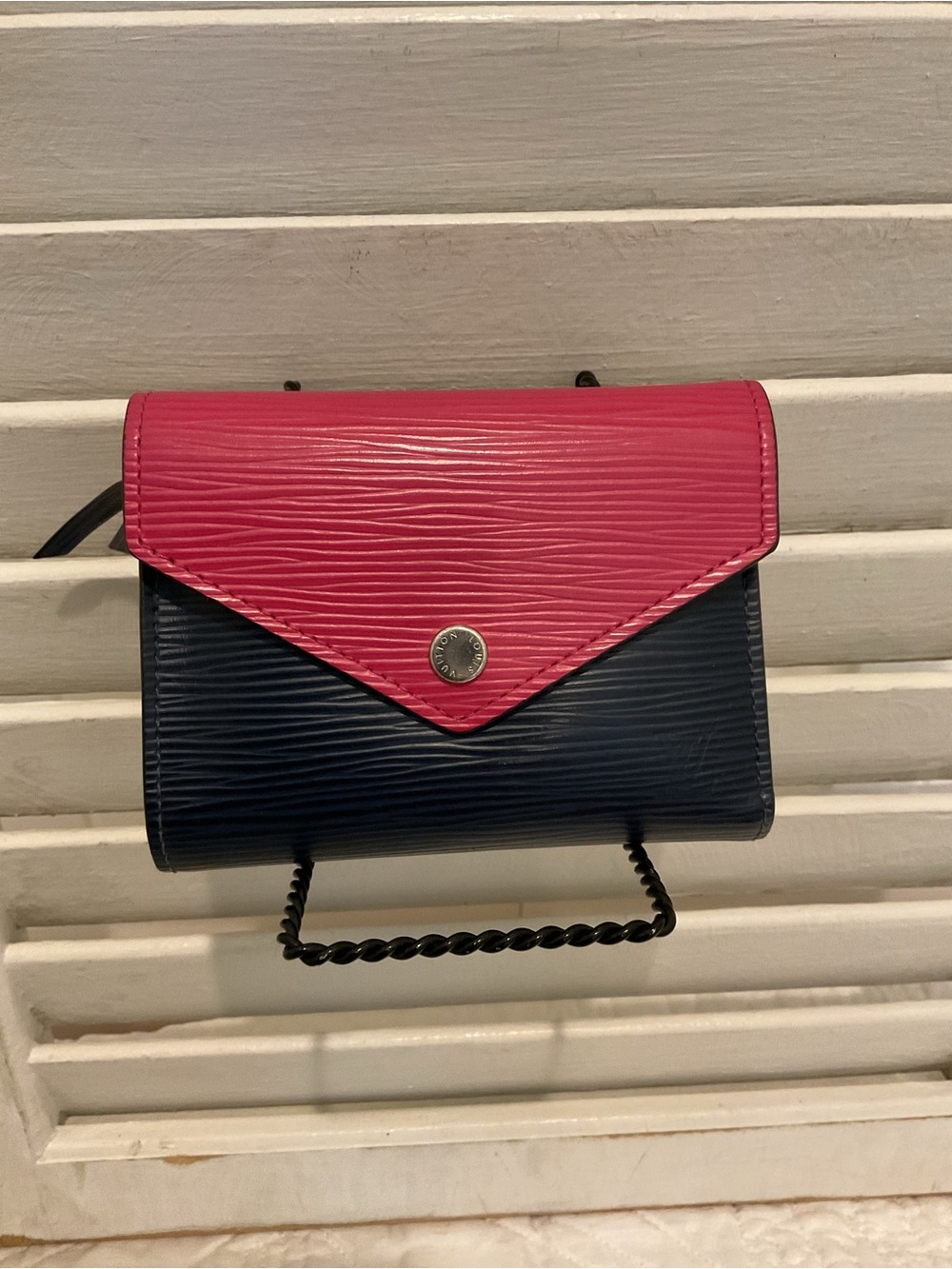 Louis Vuitton Epi Victorine Wallet Navy and Pink